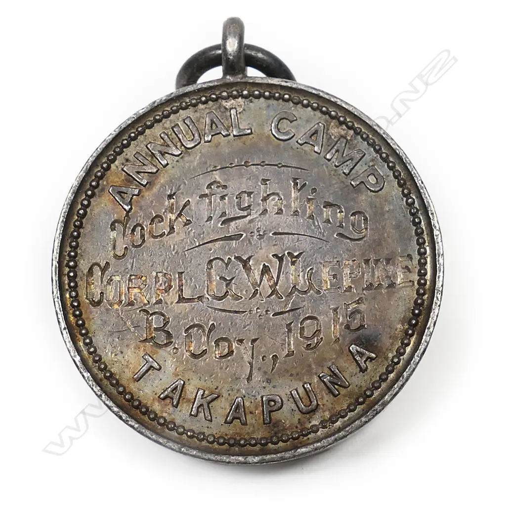Anton Teutenberg Auckland Infantry Takapuna silver medal 1915, Image 1++